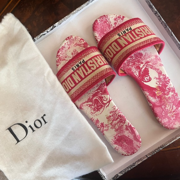 Dior Shoes - Christian Dior Dway Slide in Raspberry Size IT - 39 with dust bag